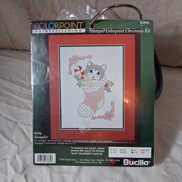 Bucilla Other - Bucilla Kitty Sampler Christmas Kit With Large Embrodiery Lot